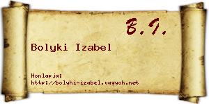 Bolyki Izabel névjegykártya